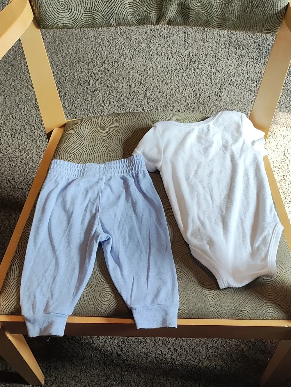 Nike White Bodysuit and Light Blue Pants Baby Set